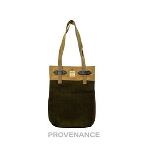 🔴 Filson Tin Cloth & Mackinaw Wool Tote Bag Tan Olive